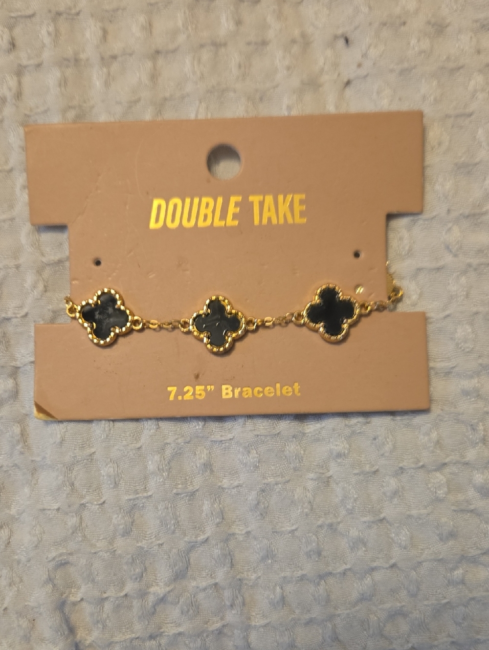 Double Take Gold Bracelet with Black Clover Accents
